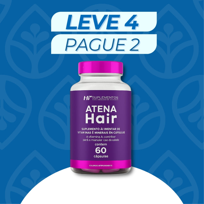 Atena Hair 60cp - Suplemento Natural - Promoção Exclusiva + Frete Grátis